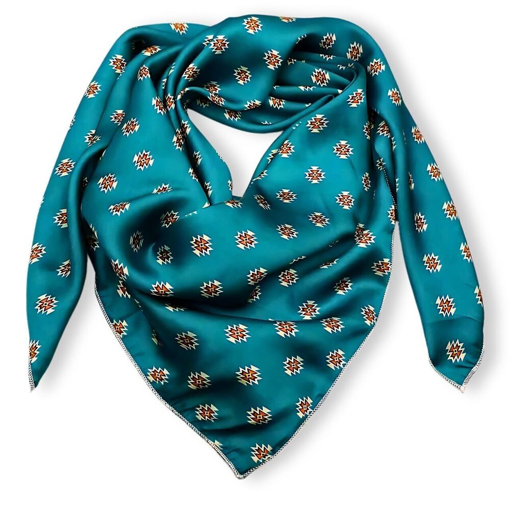 2561 Wild Rag Silk Scarf 36'', Western Cowboy Bandana Square Silky Wild
